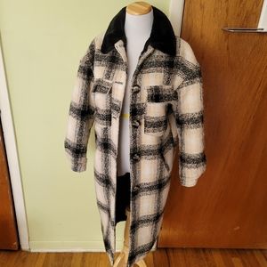Apparis James Faux Fur Lined Plaid Shirt Coat Size XS Pre-owned